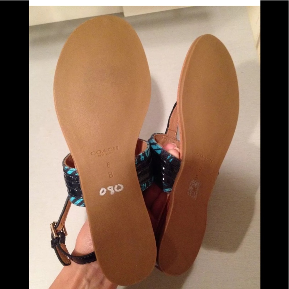 Coach thong sandals blue navy turquoise 6 - Picture 7 of 7